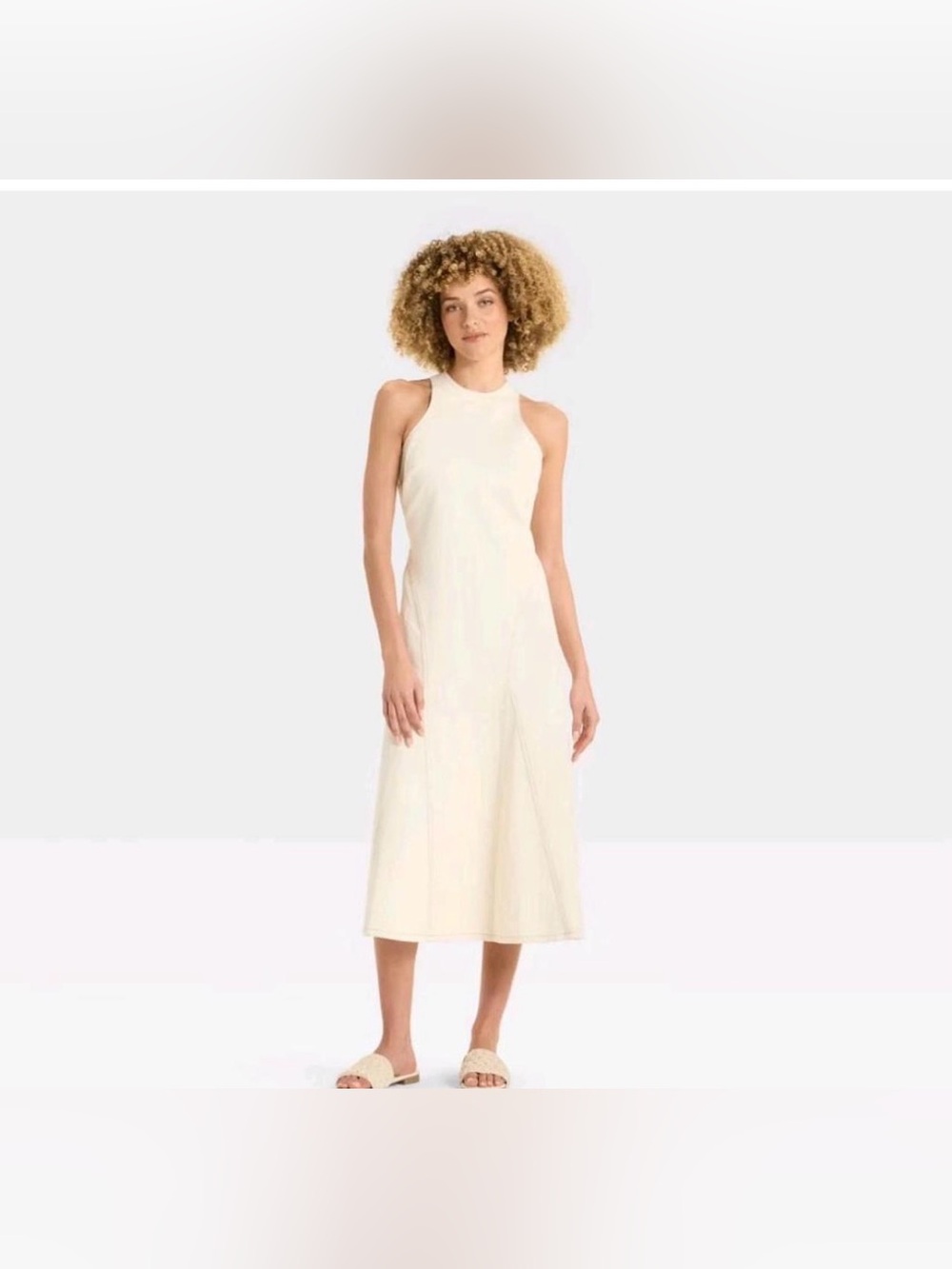 Sleeveless White A-Line Dress from Future Collective